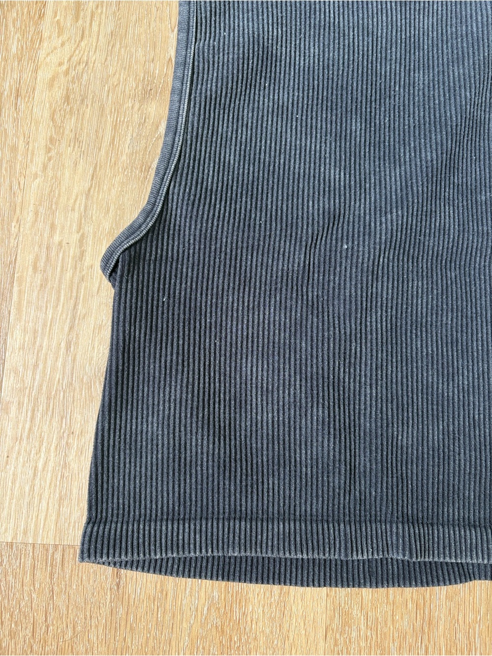 Washed Black Ribbed Tank Crop Top - Picture 2 of 5